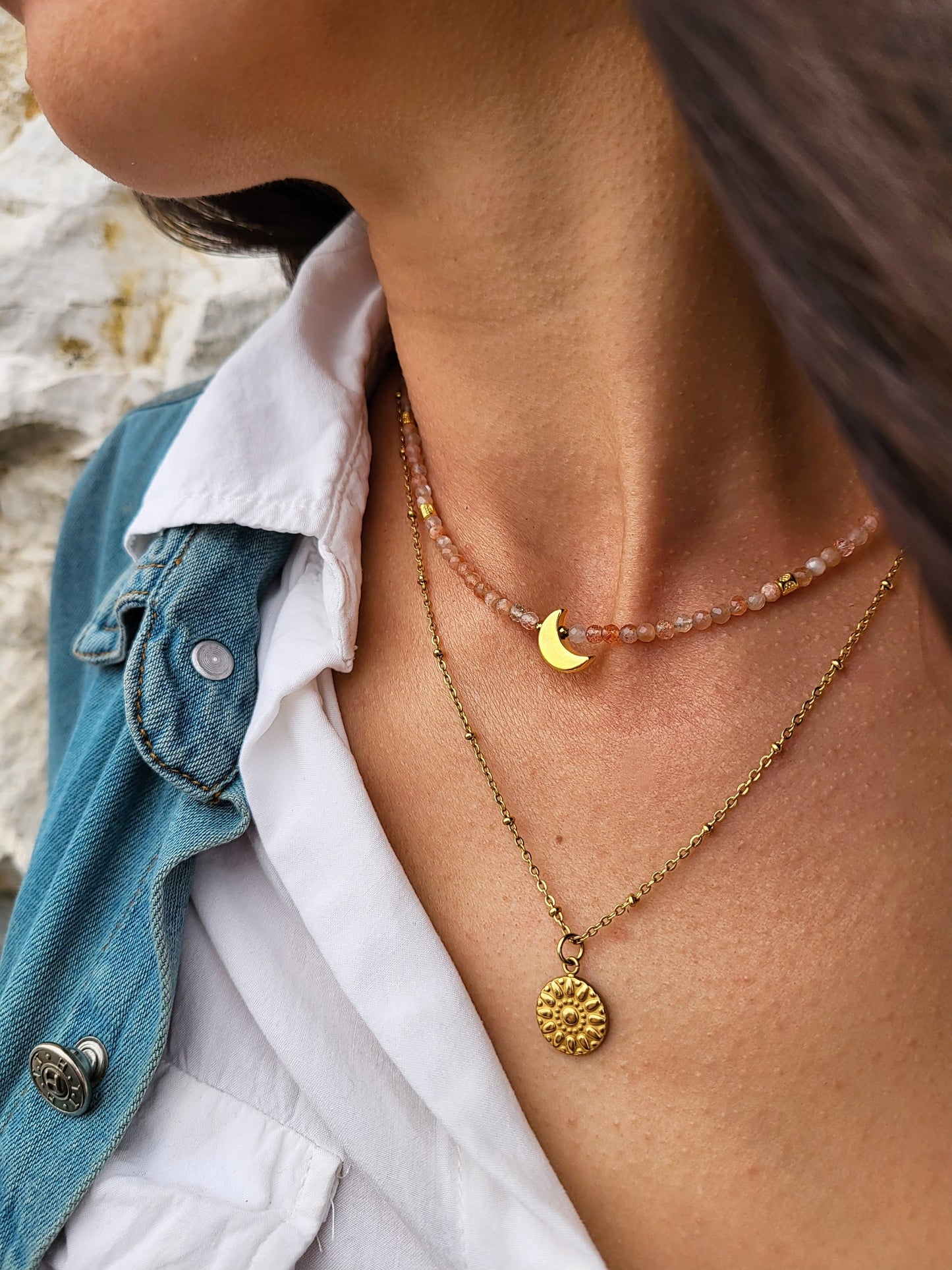 Golden Sun - Gold-plated necklace