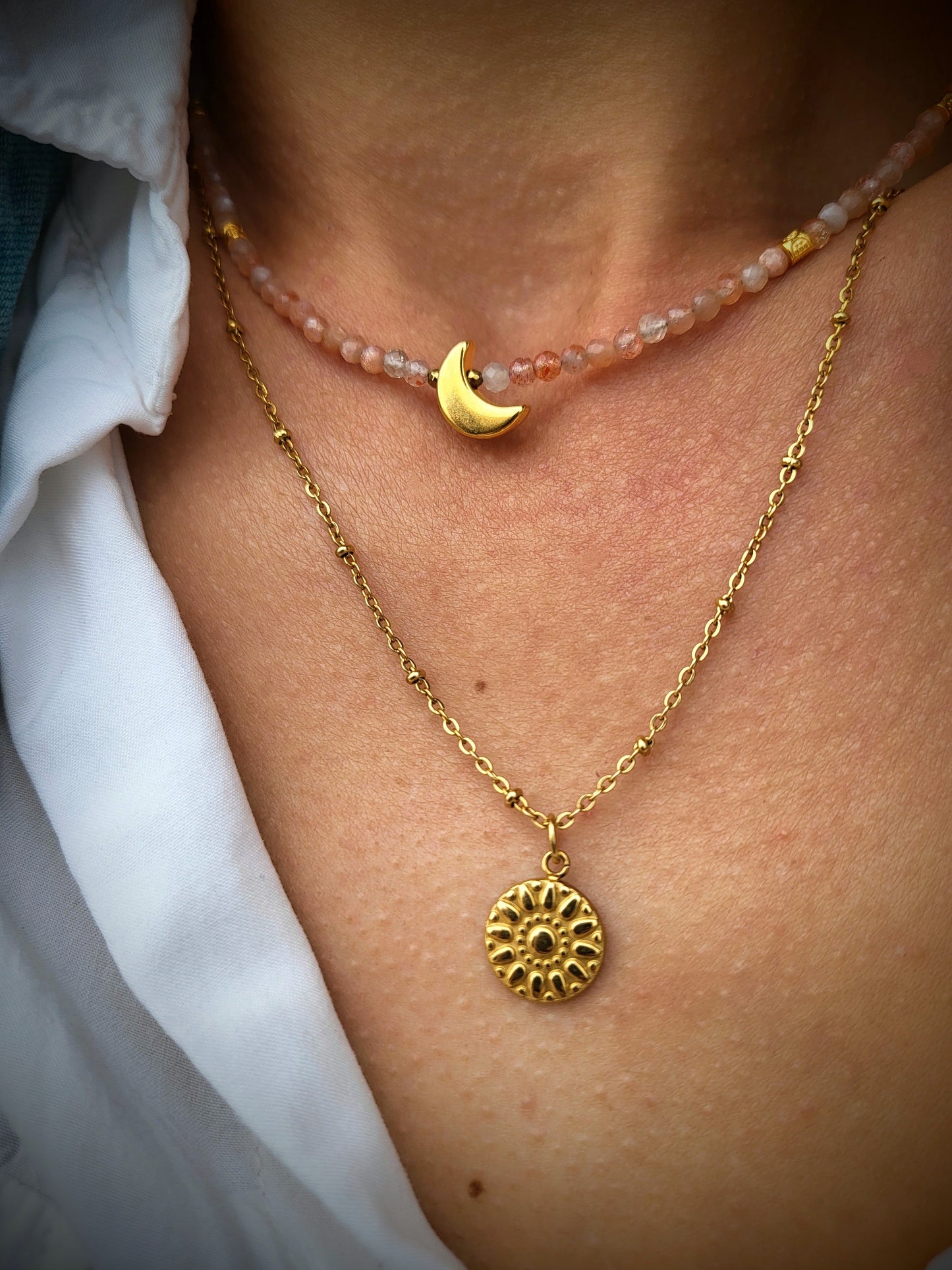 Golden Sun - Gold-plated necklace
