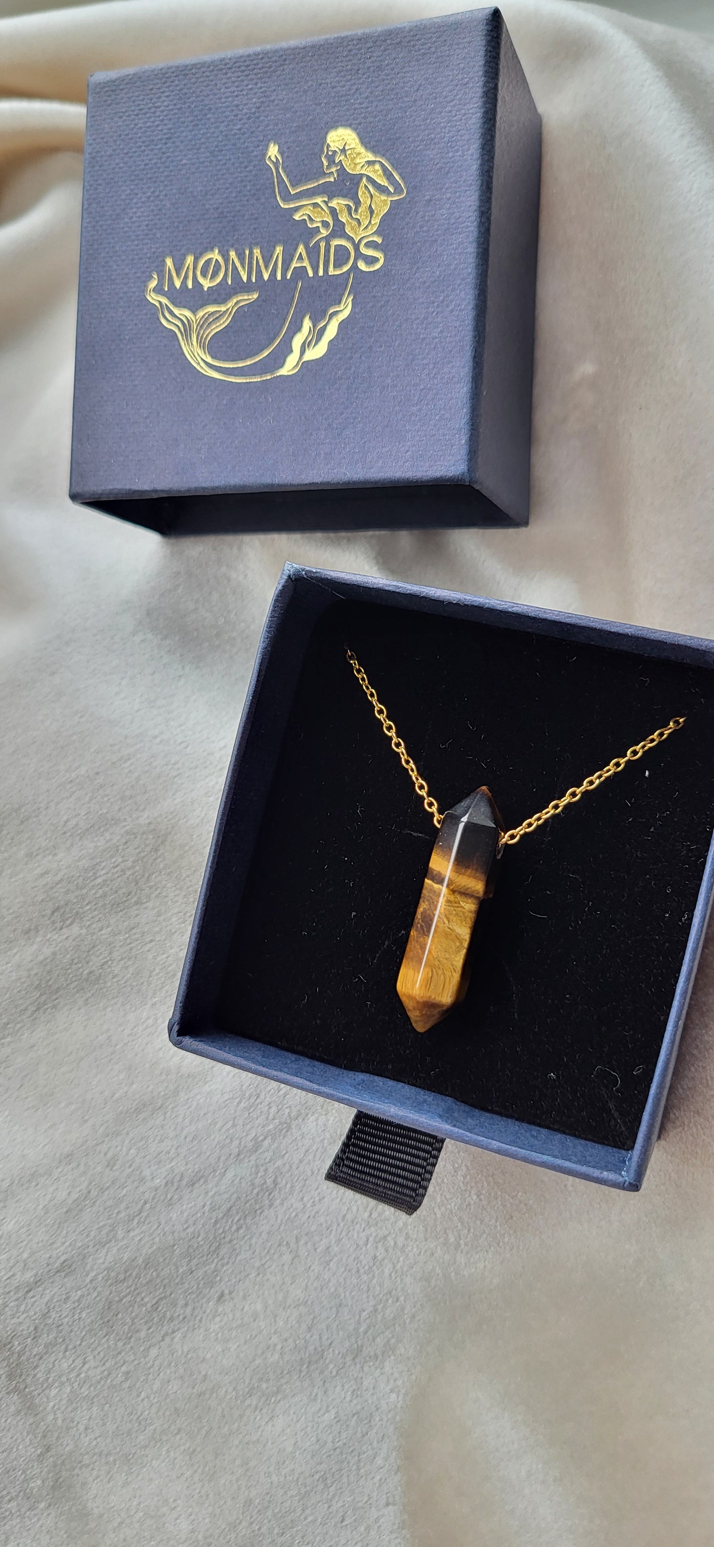 Tiger eye double point necklace