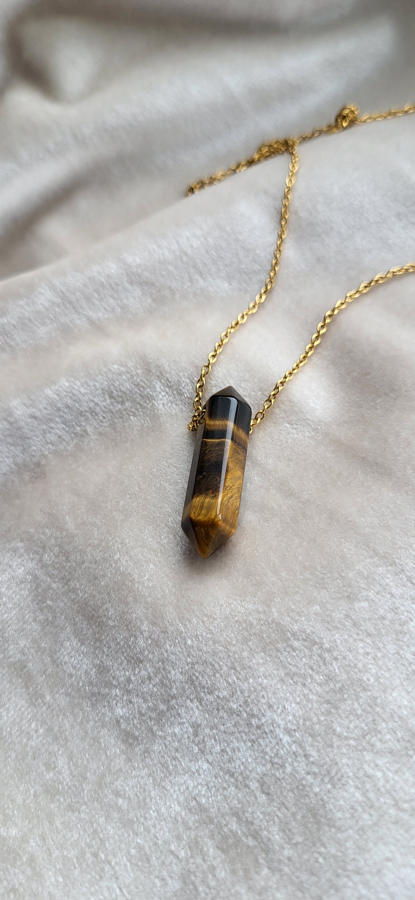 Tiger eye double point necklace