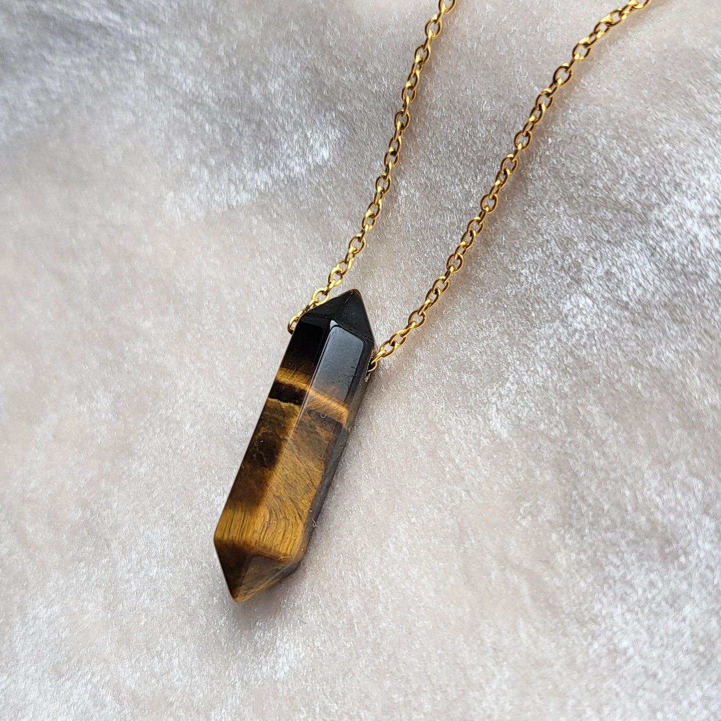 Tiger eye double point necklace