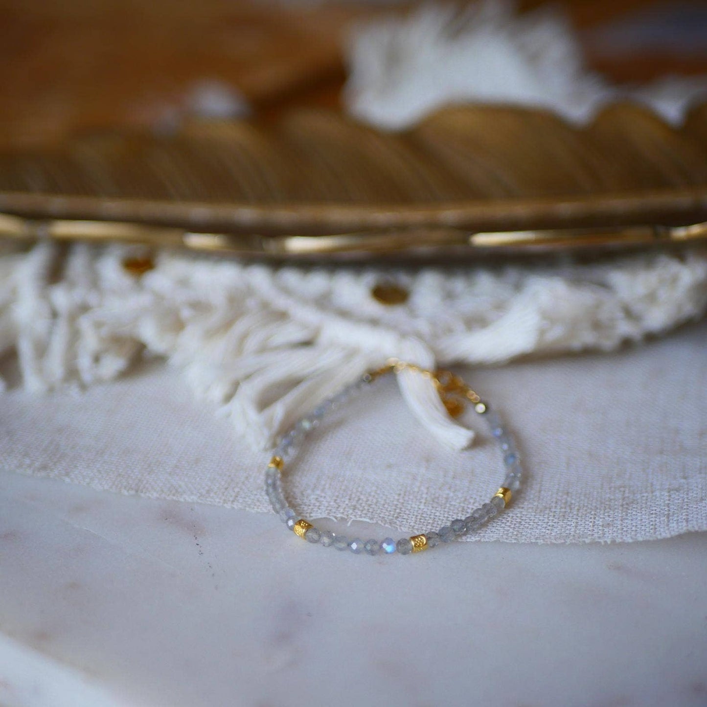 "Riptide" bracelet with Labradorite.
