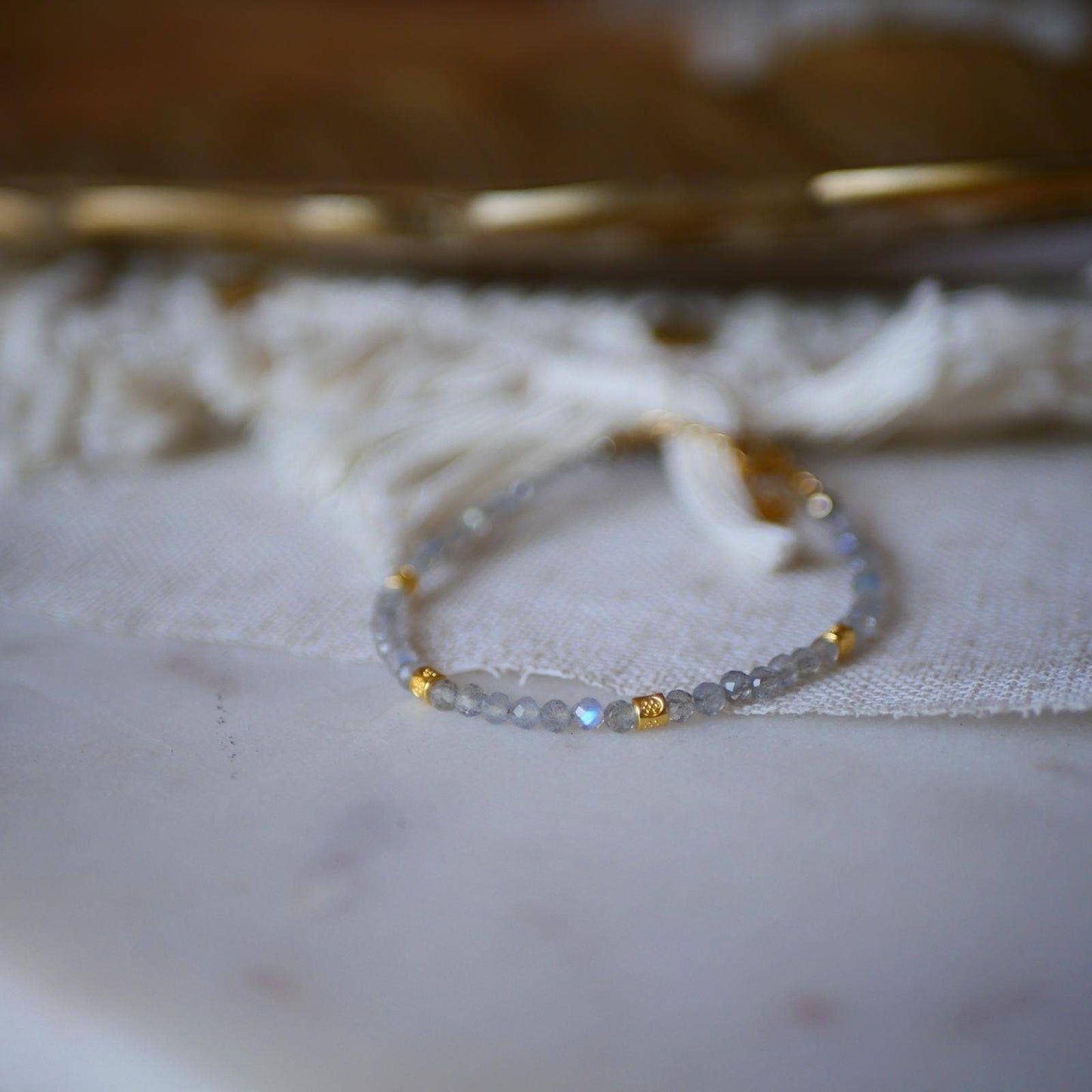 "Riptide" bracelet with Labradorite.