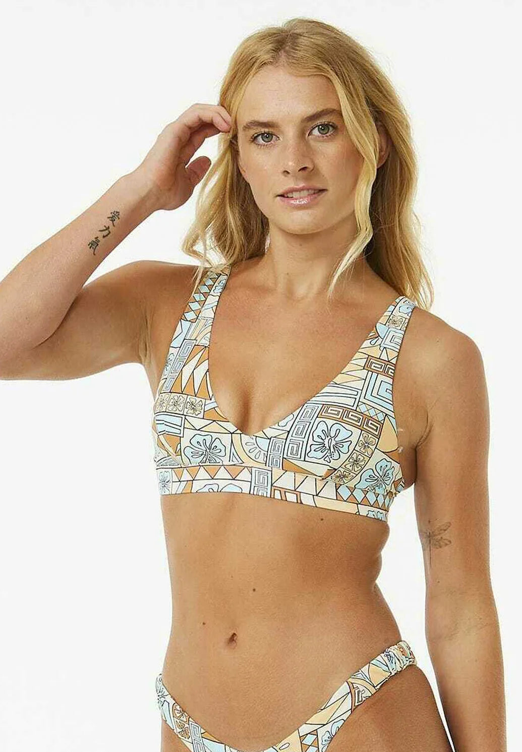 BLOCK PARTY adjustable halter bikini top