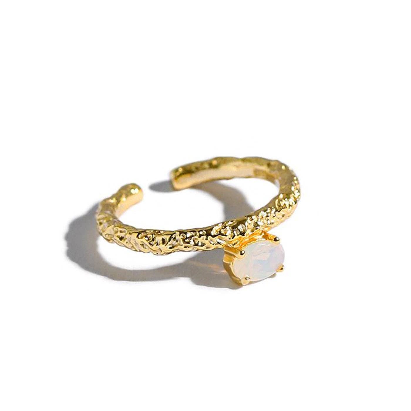 Nerissa opal ring - guld