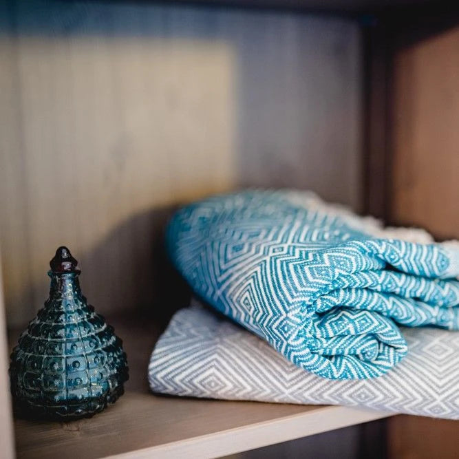 Hammam towel grey - diamond pattern