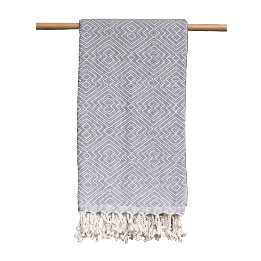 Hammam towel grey - diamond pattern